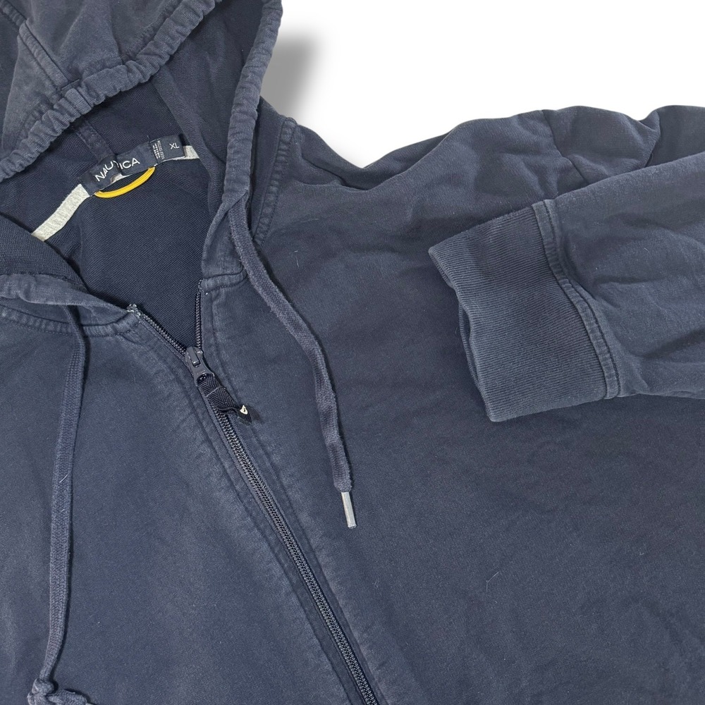 Nautica Navy Blue Full Zip Hoodie XL Casual Classic Streetwear‎